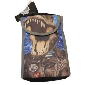 Kmart Lunch Bag Sack Dinosaur Tyrannosaurus Rex T-Rex In Bomber Jacket